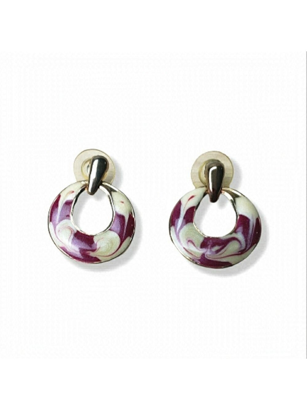 𝅺Vintage Goldtone Enamel Earrings